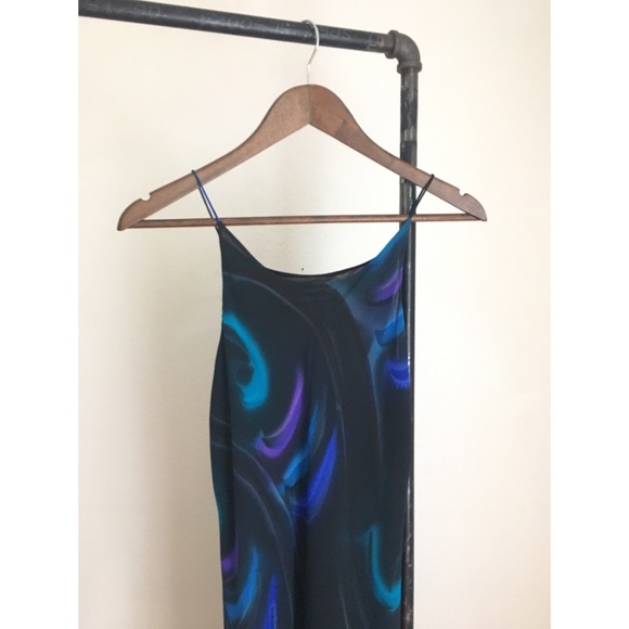 Vintage Simply Silk 100%Silk Halter Abstract Maxi - Picture 5 of 8